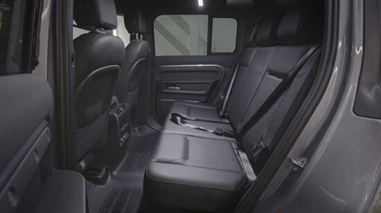 Land Rover Defender 110 Commercial Rear Seat Conversion Kit - 2020 Onwards - Black Cloth - Sprung Seat Base
