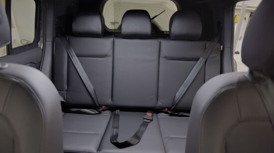 Land Rover Defender 110 Commercial Rear Seat Conversion Kit - 2020 Onwards - Black Cloth - Sprung Seat Base
