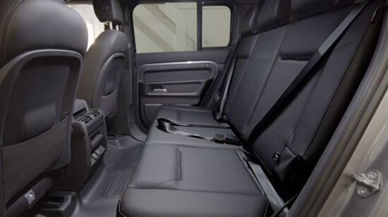 Land Rover Defender 110 Commercial Rear Seat Conversion Kit - 2020 Onwards - Black Cloth - Sprung Seat Base