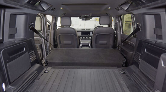 Land Rover Defender 110 Commercial Rear Seat Conversion Kit - 2020 Onwards - Black Cloth - Sprung Seat Base