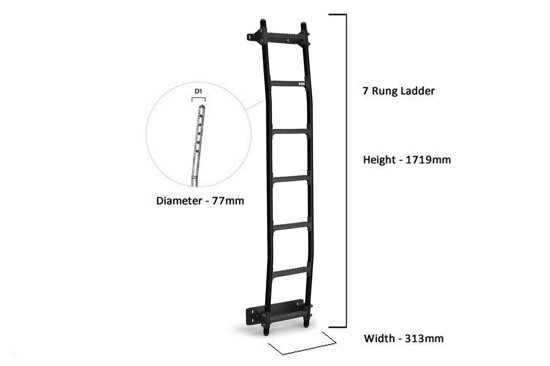 7 Step Rhino VanLadder Black Mercedes Sprinter 2006-2018 - All H1 Roof Height Models - Twin Door