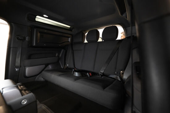 New Land Rover Defender 90 Commercial Rear Seat Conversion Kit - 2020 Onwards - Black Cloth - Sprung Seat Base