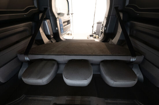 New Land Rover Defender 90 Commercial Rear Seat Conversion Kit - 2020 Onwards - Black Cloth - Sprung Seat Base