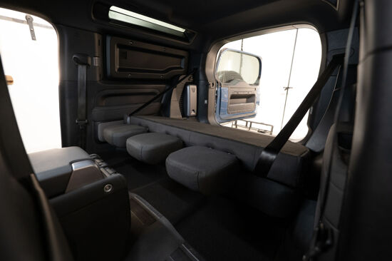 New Land Rover Defender 90 Commercial Rear Seat Conversion Kit - 2020 Onwards - Black Cloth - Sprung Seat Base