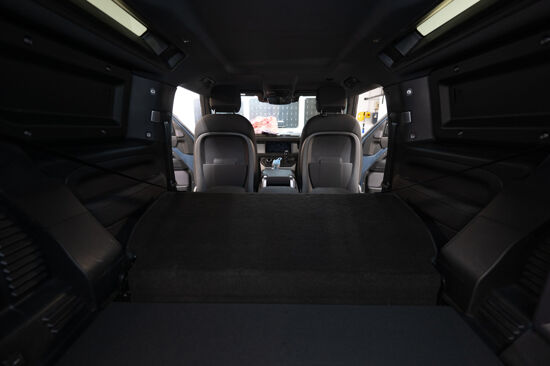 New Land Rover Defender 90 Commercial Rear Seat Conversion Kit - 2020 Onwards - Black Cloth - Sprung Seat Base
