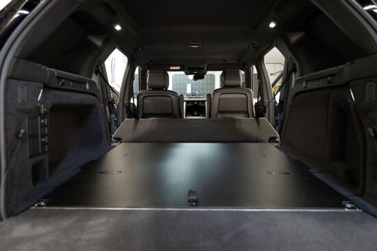 Land Rover Discovery 5 Commercial Rear Seat Conversion Kit - Black Perforated Leather - Sprung Seat Base