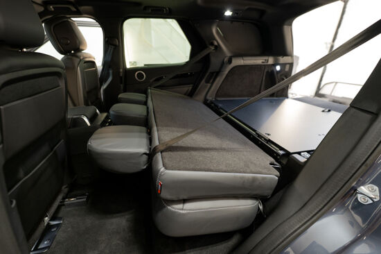 Land Rover Discovery 5 Commercial Rear Seat Conversion Kit - Black Perforated Leather - Sprung Seat Base