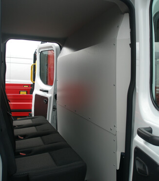 Van Guard Solid Steel Bulkhead Ford Transit 2014 on - VG323S - for Chassis Double Cab models L3, L4, L5H1