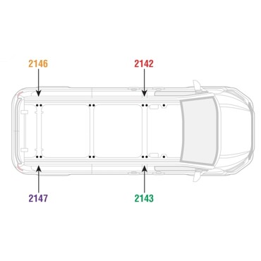 2 Van Guard Ulti Bar Trade Van Roof Bars Ford Transit Custom 2023 on - SB348-2 L1 & L2