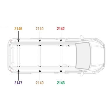 3 Van Guard Ulti Bar Trade Van Roof Bars Ford Transit Custom 2023 on - SB348-3-L1