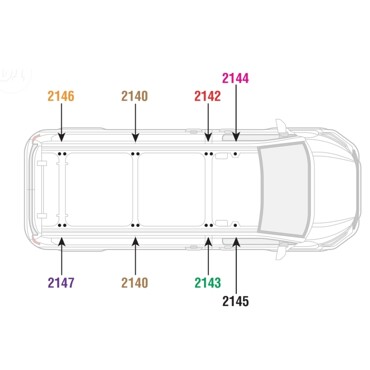 4 Van Guard Ulti Bar Trade Van Roof Bars Ford Transit Custom 2023 on - SB348-4-L1