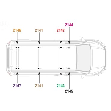 4 Van Guard Ulti Bar Trade Van Roof Bars Ford Transit Custom 2023 on - SB348-4-L2