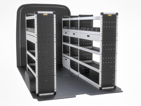 TVR-G-014 Mercedes Sprinter Van Racking 2018- L2H2 - Gold Level Complete Kit