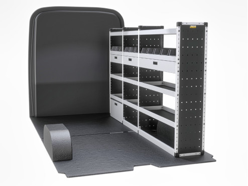 TVR-G-014-OS Mercedes Sprinter Van Racking 2018- L2H2 - Gold Level Drivers Side Only