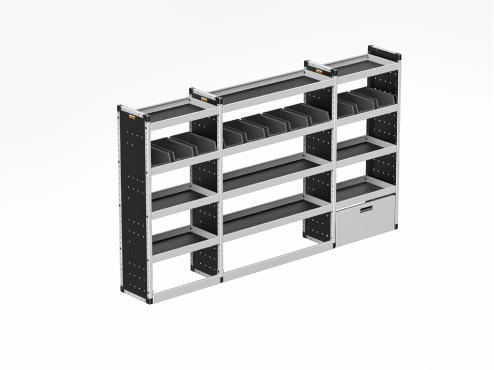 TVR-S-015 Mercedes Sprinter Van Racking 2018- L3H2/L3H3 - Silver Level Complete Kit