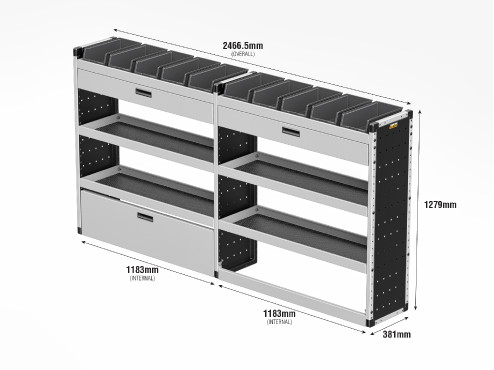 TVR-G-005 Volkswagen Crafter Van Racking 2017- L3H2 - Gold Level Complete Kit