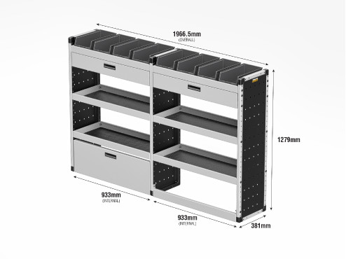 TVR-G-010-OS Fiat Ducato Van Racking 2006- L1H1 - Gold Level Drivers Side Only