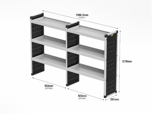 TVR-B-010 Peugeot Boxer Van Racking 2006- L1H1 - Bronze Level Complete Kit
