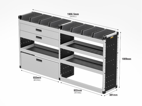 TVR-G-008-OS Maxus Deliver 7 Van Racking 2023- L1H1 - Gold Level Drivers Side Only