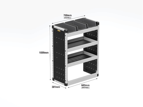 TVR-S-001 Peugeot Partner Van Racking 2018- L1H1 - Silver Level Complete Kit