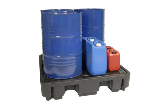 DRUMBANK DBP4 PLASTIC SPILL PALLET FOR 4 X 205 LITRE DRUMS - BY ARMORGARD