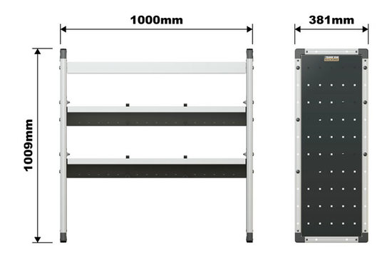 Van Guard Trade Van Racking Single Unit with 3 Shelves - 1000mm (h) x 1000mm (w)