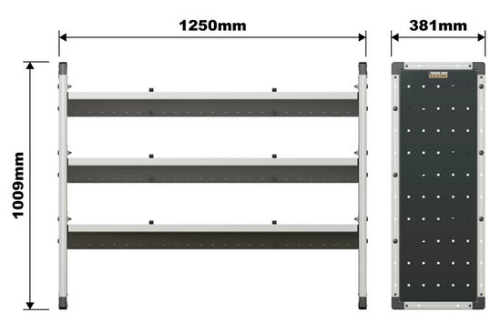 Van Guard Trade Van Racking Single Unit with 3 Shelves - 1000mm (h) x 1250mm (w)