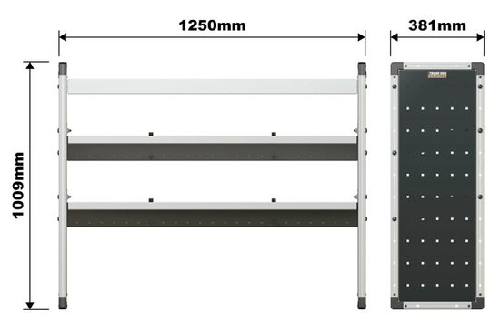 Van Guard Trade Van Racking Single Unit with 3 Shelves - 1000mm (h) x 1250mm (w)