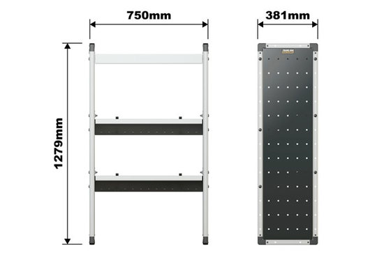 Van Guard Trade Van Racking Single Unit with 3 Shelves - 1250mm (h) x 750mm (w)