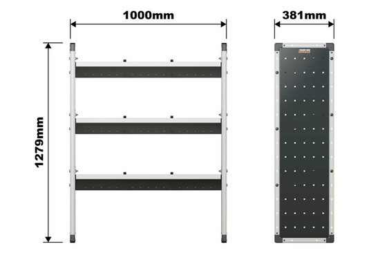 Van Guard Trade Van Racking Single Unit with 3 Shelves - 1250mm (h) x 1000mm (w)