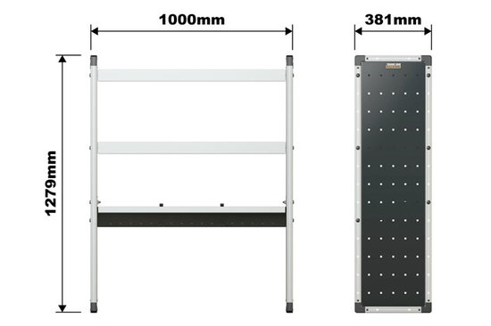 Van Guard Trade Van Racking Single Unit with 3 Shelves - 1250mm (h) x 1000mm (w)