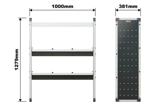 Van Guard Trade Van Racking Single Unit with 3 Shelves - 1250mm (h) x 1000mm (w)