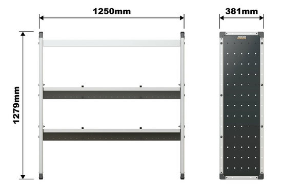 Van Guard Trade Van Racking Single Unit with 3 Shelves - 1250mm (h) x 1250mm (w)