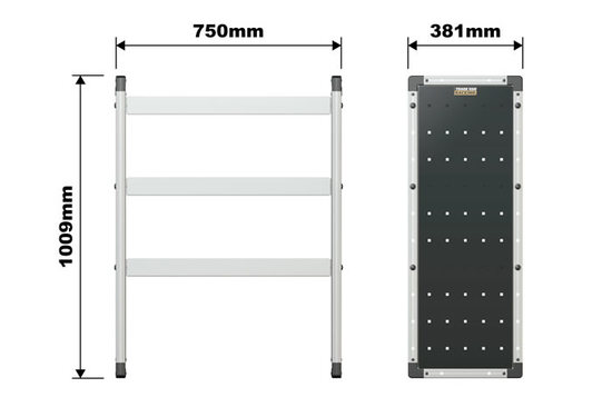 Van Guard Trade Van Racking Single Unit with 3 Shelves - 1000mm (h) x 750mm (w)