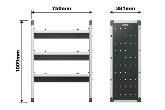 Van Guard Trade Van Racking Single Unit with 3 Shelves - 1000mm (h) x 750mm (w)