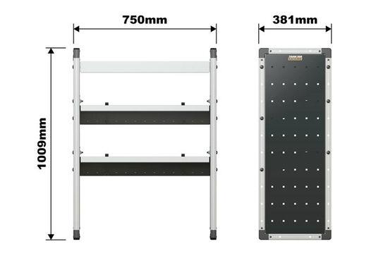 Van Guard Trade Van Racking Single Unit with 3 Shelves - 1000mm (h) x 750mm (w)