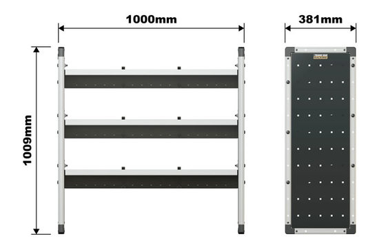 Van Guard Trade Van Racking Single Unit with 3 Shelves - 1000mm (h) x 1000mm (w)