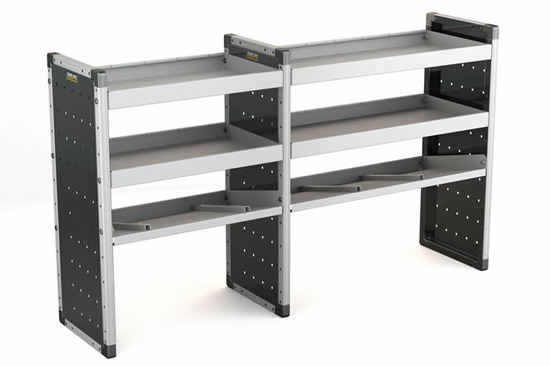 Van Guard Trade Van Racking Double Unit 2 Flat Shelves and 1 Angled - 1000mm (h) x 1750mm (w)