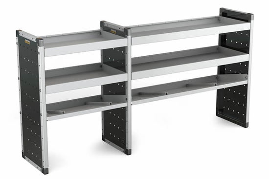 Van Guard Trade Van Racking Double Unit 2 Flat Shelves and 1 Angled - 1000mm (h) x 2000mm (w)