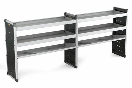 Van Guard Trade Van Racking Double Unit 2 Flat Shelves and 1 Angled - 1000mm (h) x 2500mm (w)