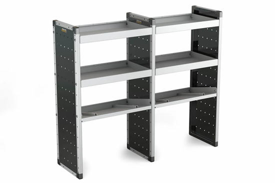 Van Guard Trade Van Racking Double Unit 2 Flat Shelves and 1 Angled - 1250mm (h) x 1500mm (w)