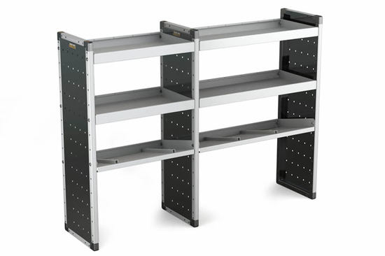 Van Guard Trade Van Racking Double Unit 2 Flat Shelves and 1 Angled - 1250mm (h) x 1750mm (w)