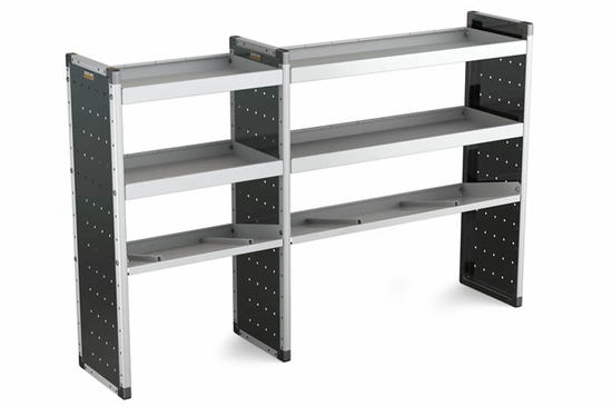 Van Guard Trade Van Racking Double Unit 2 Flat Shelves and 1 Angled - 1250mm (h) x 2000mm (w)