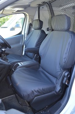 Easy Fit Tailored Van Seat Covers Citroen Berlingo 2008-2018 - Front Single & Single - Black
