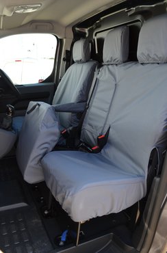 Easy Fit Tailored Van Seat Covers Citroen Dispatch 2016 on Enterprise Model - With Worktray - Single & Double - Grey
