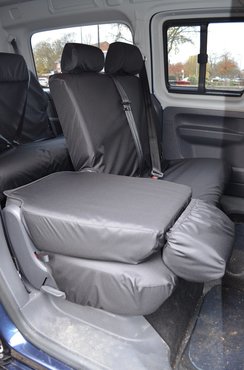 Easy Fit Tailored Van Seat Covers Caddy 2004-2021 Maxi and Maxi Life - 2nd Row Single & Double Seats - Black