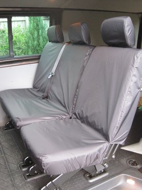 Easy Fit Tailored Van Seat Covers Volkswagen Transporter T6 Kombi 2015 on - Rear Single & Double - Black
