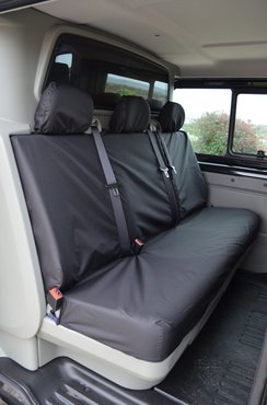 Easy Fit Tailored Van Seat Covers Vauxhall Vivaro 2001-2014 - Rear Crew Cab 3 Seater Bench - Black