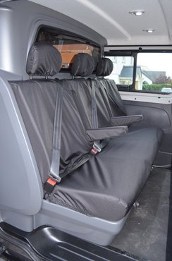 Easy Fit Tailored Van Seat Covers Vauxhall Vivaro Sportive Crew Cab 2014-2019 - Rear 3 Seater - Black