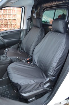 Easy Fit Tailored Van Seat Covers Fiat Doblo 2010-2022 - Single & Single - Black